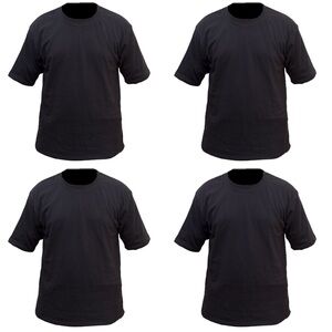 4 Pack Men's Black Short Sleeve T-Shirt